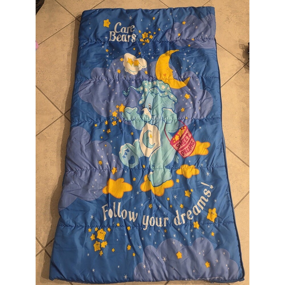 2003 Vintage Care Bears Sleeping Bag Camping 80's Cartoons Toys Bedtime Bear